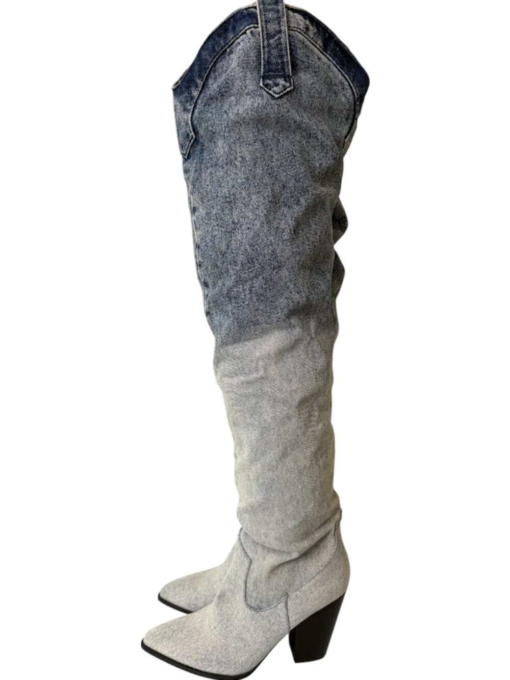 Steve Madden Landy Denim Slouch Boots - Size 9 - (NEW NO BOX)